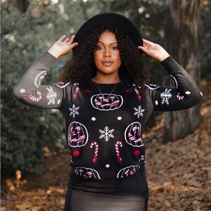 Backstitch Bruja Hexmas Crewneck Sweater-NEW, Size Large